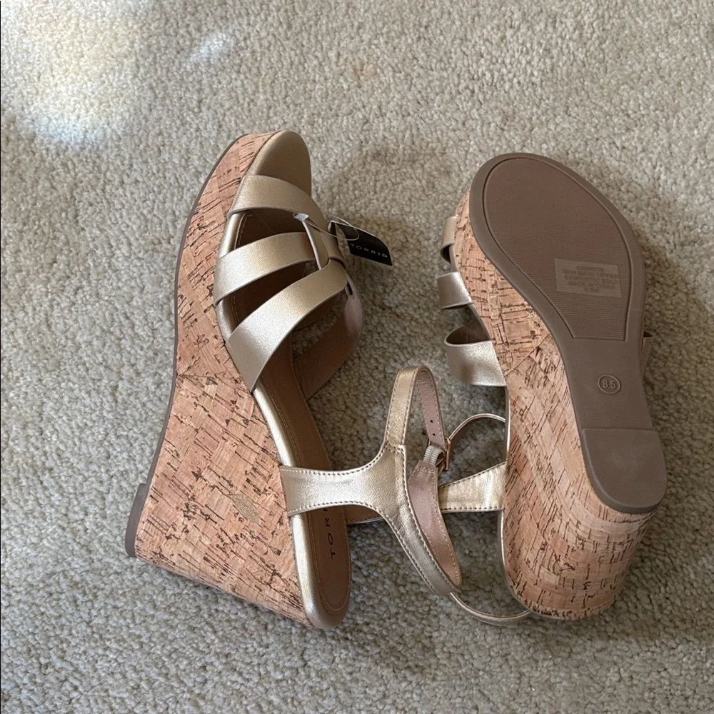 Torrid Gold Cork Wedge Sandals - Women's Size 8.5